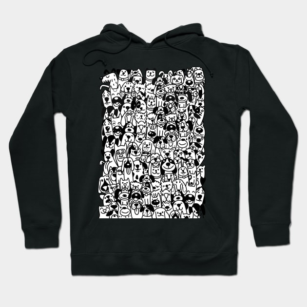 Cute dogs. Doodle style ,Different type of vector cartoon dog faces for design. Hoodie by 9georgeDoodle